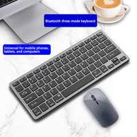 Ramping, Set Keyboard dan Mouse nirkabel tiga Mode 2.4GHz dapat diisi ulang, antarmuka Mini USB kompatibel ponsel komputer kantor/game