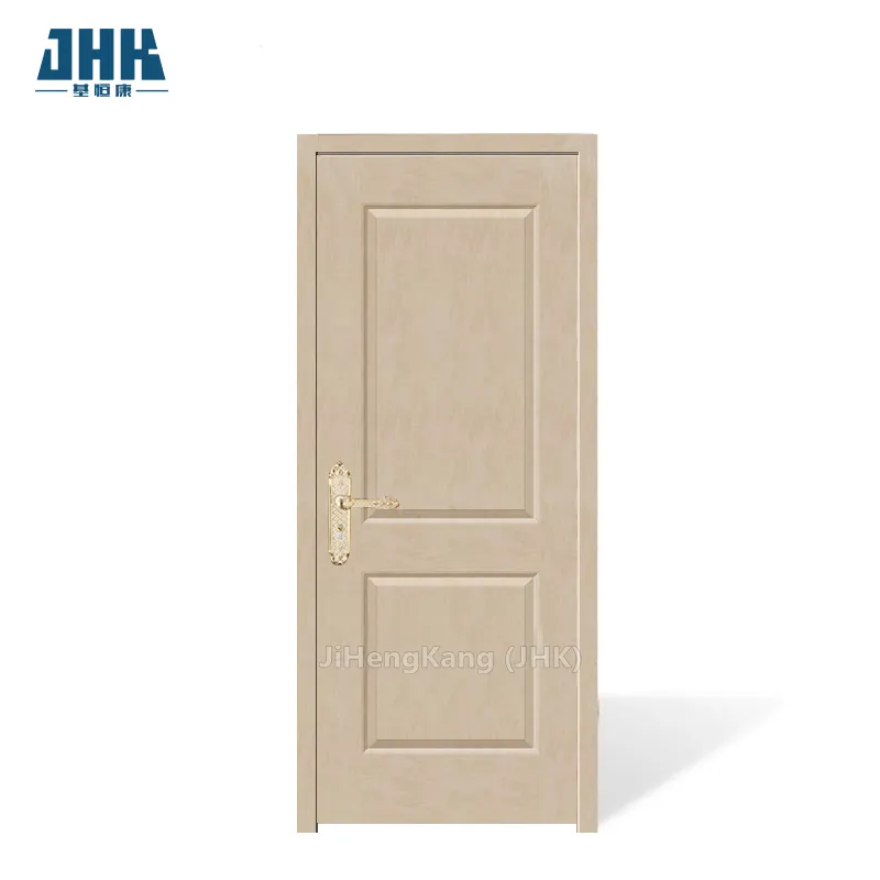 JHK-S01 N-porta de folheado quadrado com textura de bordo inacabada, porta personalizada, o painel da porta é colado com folheado de boa qualidade