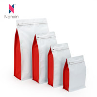 Échantillon gratuit refermable 1 kg 500 g 250 g Sac à café en plastique noir mat à fond plat avec valve et fermeture éclair en aluminium
