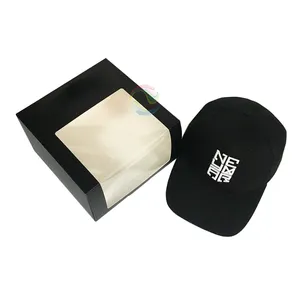 도매 배송 사용자 정의 접는 종이 야구 모자 선물 상자 창