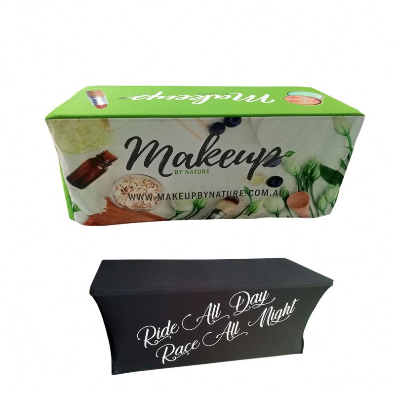 6 футов фирменный сверхпрочный огнестойкий Спандекс печатный 100% полиэстер скатерть для стола