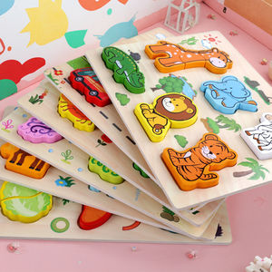 Bambini <span class=keywords><strong>Parola</strong></span> Sup <span class=keywords><strong>Gioco</strong></span> di Legno Educativi Dollhouse 3D di Apprendimento Di Puzzle Animali Giocattoli Montessori - Product Image 5