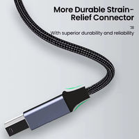 Câble d'imprimante USB 2.0 Type-C vers USB-B à charge rapide, tressé en nylon, mâle-mâle, compatible avec imprimante, scanner, ordinateur portable, ordinateur IOS