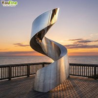 Escultura Abstracta de Acero Inoxidable con Forma de Ampersand, Pulida a Espejo, para Exteriores, Jardín, Hogar, Arte Paisajístico Moderno