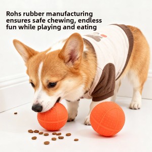 Food Grade Silicone <b>Dog</b> Treat Ball <b>Interactive</b> Leakage Food Ball Indestructible Chew <b>Toy</b> Basketball Shape Pet Slow Feeding Puzzl - Product Image 3