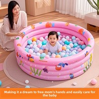 Piscine à balles gonflable d'intérieur pour enfants, clôture de jeu pliable, en PVC épaissi et résistant aux morsures, motif animaux marins