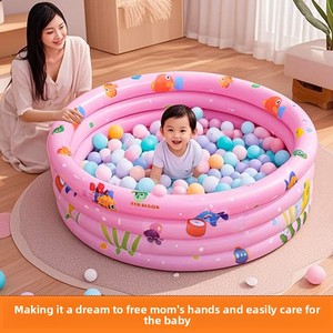 <span class=keywords><strong>Piscina</strong></span> Gonfiabile per <span class=keywords><strong>Bambini</strong></span> con Recinzione, Pieghevole, Rinforzata, in PVC con Stampa di Animali Marini - Product Image 4