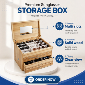 Exhibidor de <span class=keywords><strong>Gafas</strong></span> de Madera Personalizado, Mueble de Almacenamiento, Exhibidor de <span class=keywords><strong>Gafas</strong></span> para Tienda, Exhibidor de Pared para <span class=keywords><strong>Gafas</strong></span> de Sol - Product Image 6