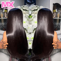 Perruque Lace Front en Cheveux Humains Brésiliens en Gros avec Nœuds Décolorés, Sans Colle, Dentelle HD Transparente, Longue, pour Femmes Noires