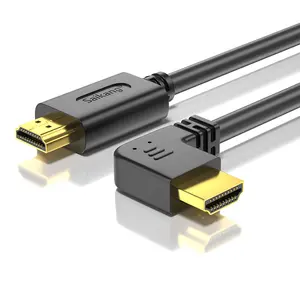 كابل Hdmi ذو الزاوية اليمنى, يدعم 4k سرعة نقل ثلاثية الأبعاد بسرعة نقل إيثرنت تصل إلى 18 جيجا بايت Bps كابل Hdmi 90 درجة