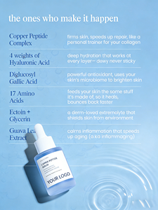 Suero cosmético coreano antiedad hidratante suavizante ácido hialurónico y suero de péptido de células madre de cobre - Product Image 5