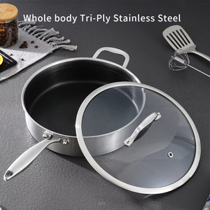 304 thép không gỉ Chảo Pan phổ không dính chảo cho bếp gas và bếp cảm ứng kim loại sâu <span class=keywords><strong>Frypan</strong></span> - Product Image 6