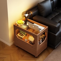 Neu Eingetroffener Massivholz Beistelltisch mit Offenem Stauraum für Wohnzimmer und Schlafzimmer ST6102 #