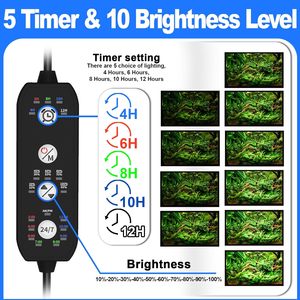 Seaoura-Lámpara programable para acuario, lámpara RGB para acuario, 12W, 20W, 12W, 20W, bricolaje, simular amanecer, puesta de sol, pequeño Clip en enchufe AU - Product Image 4