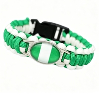 Bracelet en paracorde personnalisé avec drapeau national du Nigeria, bracelet tressé de survie pour le camping en plein air et les voyages commémoratifs