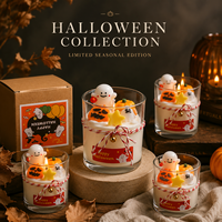 Vela Aromática Personalizada de Calabaza Fantasma de Halloween en Frasco de Vidrio con Etiqueta Privada OEM, Regalo Artesanal para Decoración del Hogar