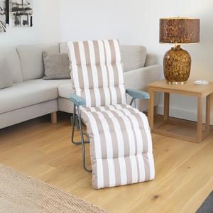 Sedia a Sdraio Moderna di Lusso con Cuscino Bianco 73x60x102 CM per Arredamento da Giardino o Spiaggia - Product Image 4