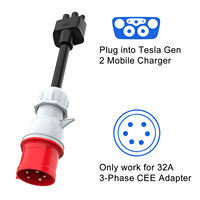 Nouvel adaptateur de connecteur Tesla EV, chargeur rouge Tesla CEE, prise Schuko, prise femelle 5 broches pour Tesla EV