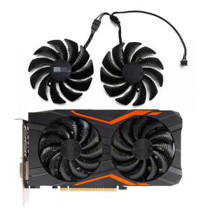 พัดลมระบายความร้อนสำหรับการ์ดจอ T129215SU PLD09210S12HH 88มม. สำหรับ1060กิกะไบต์ GTX 1050 1070 GV-RX570 <span class=keywords><strong>580</strong></span> AORUS RX 470 480พัดลม380X <span class=keywords><strong>R9</strong></span> - Product Image 2