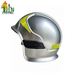 Casques de lutte contre l'incendie intégraux de type EU, couleur argent, design de sécurité Sicro, conformes à la norme EN443, avec lunettes internes. - Product Image 2