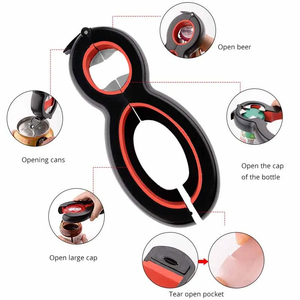 Ouvre-boîtes en acier inoxydable en forme de 8, gadget de cuisine en gros, ouvre-bouteille de bière en forme de poire six-en-un - Product Image 5