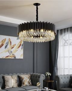 装饰酒店乡村金色客厅黑色吊灯照明灯具发光二极管天花板豪华现代水晶吊灯 - Product Image 3