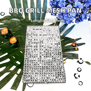 Dùng Một Lần Thép Không Gỉ <span class=keywords><strong>BBQ</strong></span> <span class=keywords><strong>Grill</strong></span> Pan Mở Rộng Dây Net Lưới Cho Nướng Gà Dệt Kỹ Thuật Hàn Chế Biến - Product Image 2
