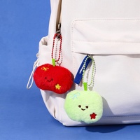Porte-clés mignon en peluche en forme de pomme, pendentif doux pour sac, breloques pour femmes, couples, cadeau de mariage et articles décoratifs en gros