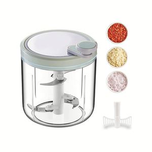 Hot Selling Plastic Mini Manual Portable Garlic Chopper Masher Durable Vegetable Crusher for Household Outdoor Kitchen <b>Car</b> - Product Image 1