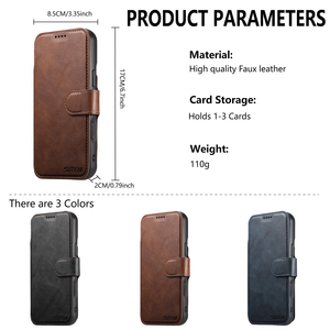 Custodia per carte in pelle con supporto per portafoglio a forma di <span class=keywords><strong>calamita</strong></span> <span class=keywords><strong>Cover</strong></span> custodia per telefono antiurto per <span class=keywords><strong>iPhone</strong></span> 17 Pro Max 16 Pro 15 14 12 - Product Image 4