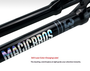 <span class=keywords><strong>Fourche</strong></span> à air en alliage pour <span class=keywords><strong>VTT</strong></span>, double suspension, 27,5 pouces, axe QR, tiges de 28,6 mm, amortissement réglable, débattement de 150 mm - Product Image 6