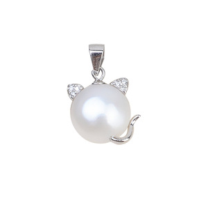 Pendentif en argent S925, collier en perles baroques, fabrication de bijoux DIY, petit chat, perle extraterrestre, support de mode, composants de bijoux 1787 - Product Image 5