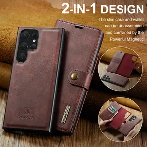 2in1 Separable Leather Card Slot Wallet Magnetic Phone Case For Samsung S24 Ultra S23 FE S22 Plus A14 A13 A34 A54 IPhobe 15 Pro