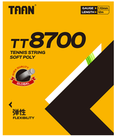 Cordes de tennis durables TAAN TT8700, longueur 12 m, calibre 1,1 mm, cordes de raquette de tennis multicolores en polyester et nylon