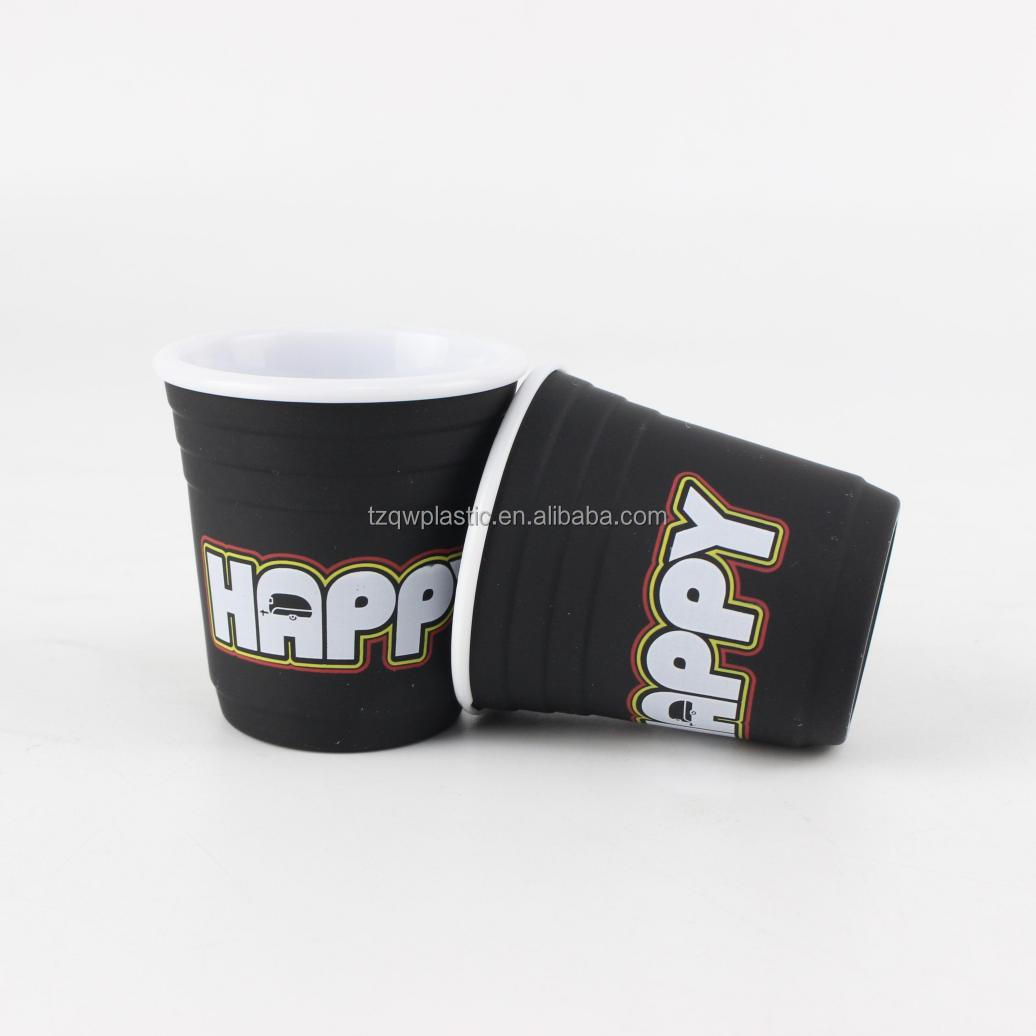 Black Matte Mini Cups 2oz Red  Party Cup Style Party Shot Glasses Plastic Jello Shooters