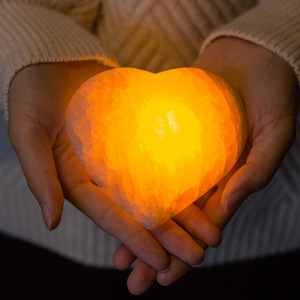 Lampe en <span class=keywords><strong>gypse</strong></span> blanc naturel, cristal de quartz rose, cœur sculpté, <span class=keywords><strong>pierre</strong></span> précieuse, style Feng Shui, faite à la main, décoration de Noël, semi-précieuse - Product Image 2