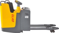 Chariot élévateur électrique jaune 2 tonnes en promotion, batterie plomb-acide, transmission intégrale, déplaceur latéral électrique, garantie 1 an, pneus en polyuréthane