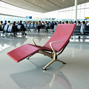 Chaise d'attente en cuir PU de luxe moderne 1 à 4 places en forme de L pour aéroport, hôpital, banque, parc, salons VIP - Product Image 3