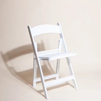 Chaise de salle à manger en résine blanche, empilable, pliable, légère, portable, confortable, pour événements, location, vente en gros, idéale pour les fêtes de jardin