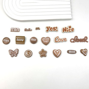 Diy Jewelry Accessories Plastic Resin 3D Embossed Heart Smile Star Patches For <b>Bags</b> Spring 2025 - Product Image 1