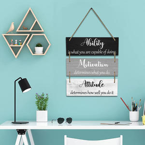 Targhe in Legno da Appendere con <span class=keywords><strong>Citazioni</strong></span> Motivazionali |   Stile Rustico per Decorazione Murale di Ufficio e Casa - Product Image 3