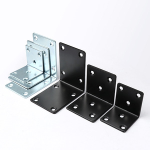 Support d'angle Haidibos 90 degrés en acier renforcé pour étagère de meuble, connecteurs en L noir et argent - Product Image 2