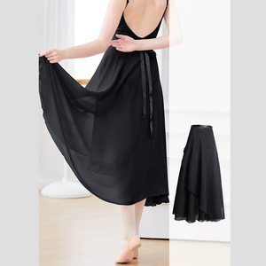 Горячая распродажа: Женская длинная шифоновая юбка-балетка с завязками на талии для танцевальных тренировок и выступлений - Product Image 3