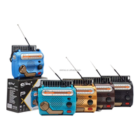 Radio d'urgence solaire à manivelle ELETREE PX-771 FM AM SW avec haut-parleur Bluetooth, lecteur MP3 USB TF et lampe torche LED