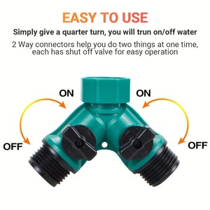 Conector de agua en forma de Y para jardín, divisor de ABS roscado de 1/2 pulgada con válvulas para riego - Product Image 4