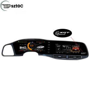 Upsztec 24.6 Inch Dubbel Scherm <span class=keywords><strong>Lcd</strong></span> Dashboard Snelheidsmeter Cluster <span class=keywords><strong>Android</strong></span> Scherm Voor Ontwijk Uitdager Srt Hellcat 2010-2023 - Product Image 1