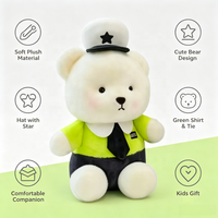 Adorable Ours en Peluche Policier Blanc, Jouet en Peluche Doux avec Uniforme, Vente en Gros de Jouets en Peluche, Fabricant de Peluches Personnalisées
