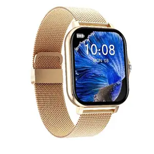 2023 Hot Selling Roestvrij Staal Roze Goud Zwart H13 Groot Scherm Sport Waterdichte Dames Smart Watch Coole Look