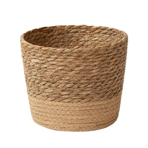 Le pot de couverture de plante en rotin tissé aux algues naturelles peut être plié panier de rangement de cuisine intérieur et extérieur - Product Image 1