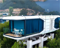 Lit préfabriqué pour dormir en extérieur Cabine Pod Maison mobile préfabriquée Petite maison Conteneur moderne de luxe à ossature en acier Maison d'hôtel à capsule spatiale